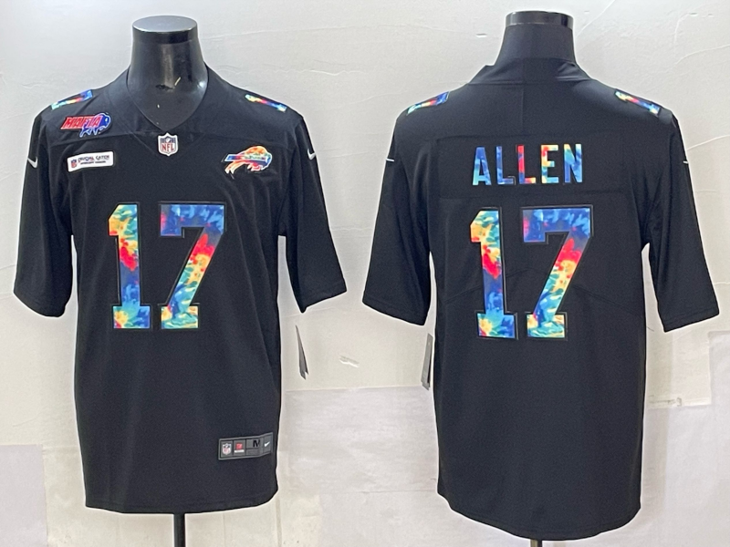 Men Buffalo Bills #17 Allen rainbow Nike 2025 Limited NFL Jersey 007
